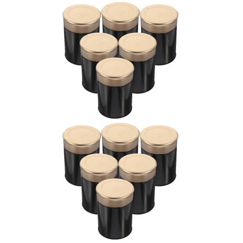 12Pcs Black Tin Tea Canisters Loose Leaf Tea Storage Organizer
