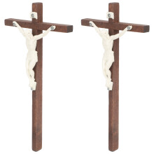 2 stuks wandkruis handgemaakt antiek hangend kruis
