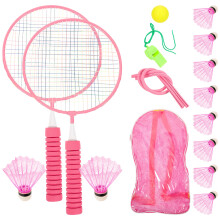 3Sets Aluminium Nylon Badmintonset Voor Teens Lichtgewicht Roze