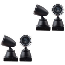 4St Miniatuur Signaallamp Zwart Plastic Metaal Voor Modeltreinen