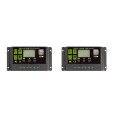 2St Elektronische Solar Controller 12V Met LCD En USB Oplaadfunctie