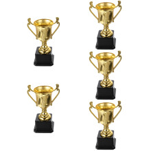 5St Gouden Plastic Kinder Trofeeën - Chic Decoratieve Wedstrijdprijzen