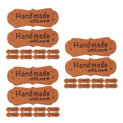 150Pcs Handmade Crochet Tags Light Brown Sewing Labels for DIY