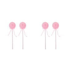 4St Roze Foam Candy Lollipops Decoratie Voor Nieuwjaar Feest
