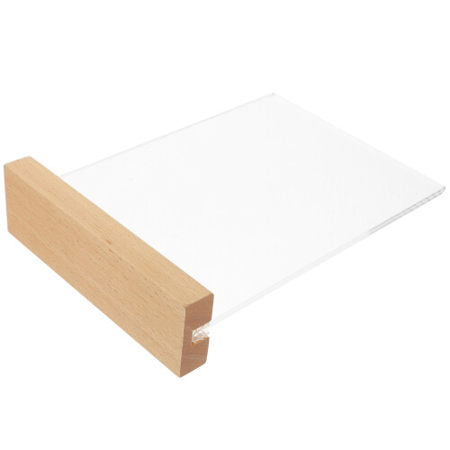 2Stk Acryl Display Mit Holzfuß Transparenter Tischhalter 2