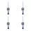 4Pièces Accessoires Suspension Miroir Œil Bleu Alliage 5