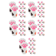 50St Herbruikbare Silicone Nagelknipper Beschermhoes Kattenpoot Wit