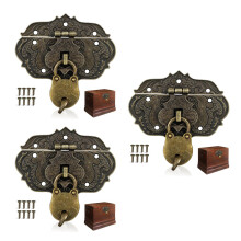 3Sets Duurzame Metalen Hasp Sluiting Vintage Stijl Koffiekleur