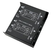 Caja DI Profesional DB2 de 2 Canales para Audio, Convertidor de Audio Activo para Guitarra y Bajo.