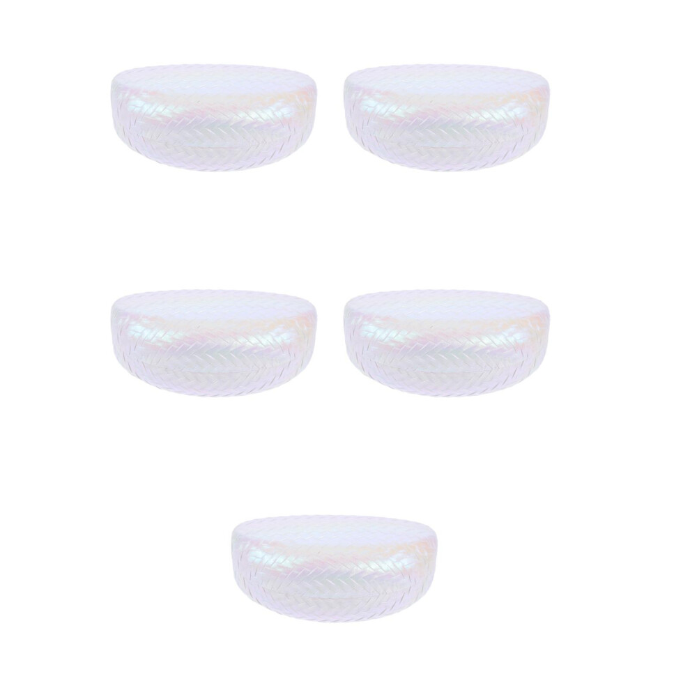 Vaguelly White 5Pcs Hard Shell Eyeglasses Case Metal Durable Storage Organizer