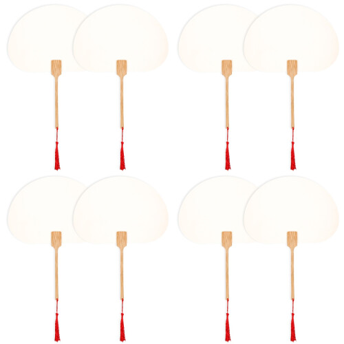 8Pièces Éventails Décoratifs Blancs DIY Peinture Pour Occasions