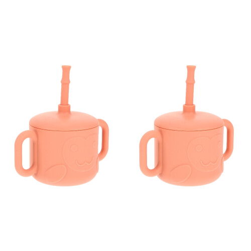 2St Silicone Babbeker Met Handvatten Watermeloen Rood Peuters 1