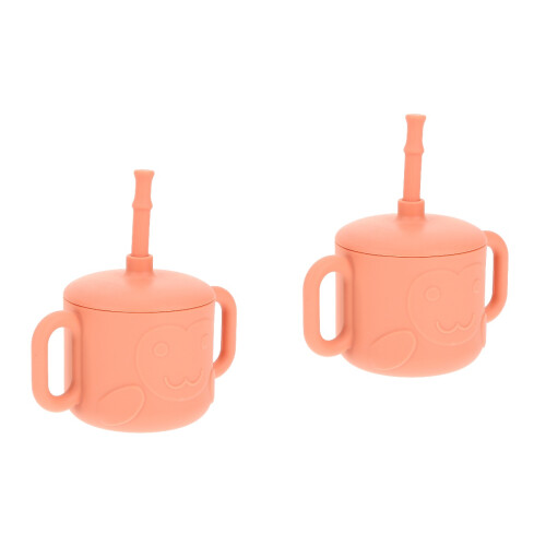 2St Silicone Babbeker Met Handvatten Watermeloen Rood Peuters 2