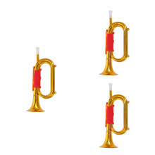 3St Gouden Plastic Trompet Kinderspeelgoed Voor Podium En Rollenspel