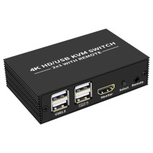 4K 60Hz KVM -Compatible Switcher USB Selector 2x1 for PC Share Monitor Mouse Keyboard Port 2x1