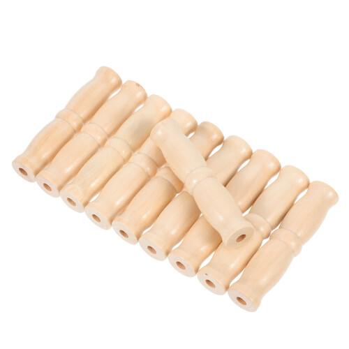 30Pcs Multipurpose Wooden Bucket Handle Beige Ergonomic Grip 1