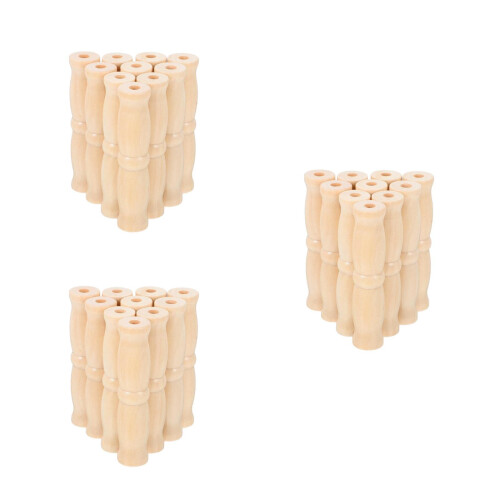 30Pcs Multipurpose Wooden Bucket Handle Beige Ergonomic Grip 2