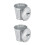 2Stk Mini Desktop Abfallbehälter Silber Metalleimer Für 9