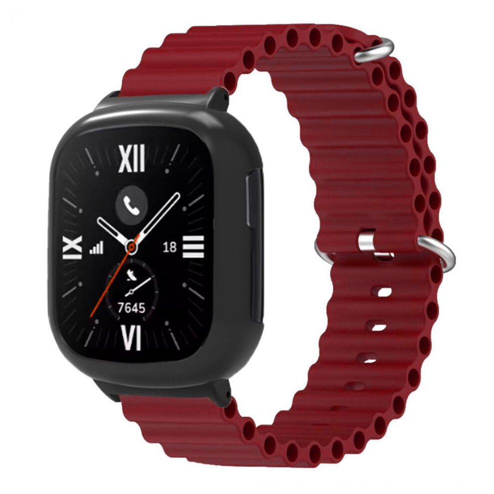 Wine Silicone & Pc Watch Band For Honor 4, Adjustable Strap Red 9471386916963