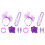 2Pièces Accessoires Violets 80S Filet Bandeau Soirée 3