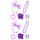 2Pièces Accessoires Violets 80S Filet Bandeau Soirée 5