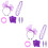 2Pièces Accessoires Violets 80S Filet Bandeau Soirée 6