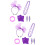 2Pièces Accessoires Violets 80S Filet Bandeau Soirée 7