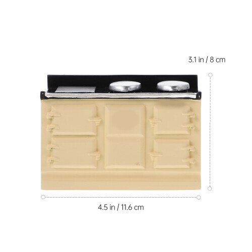 2Pièces Miniature Table Cuisinière Décor Résine Blanche Pour Maison 1