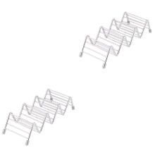 2Pièces Support Taco En Acier Inoxydable Argenté Pour Table Organisée