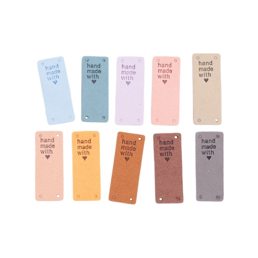 50Pcs Handmade Pu Leather Tags Handmade With Love Pu Labels Faux Leather Sew Labels Embellishment Knit Accessories 4711724393786