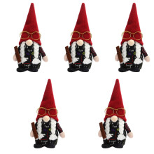5Pièces Poupées Gnomes En Tissu Rouge Décor Maison Cadeau