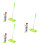 3Pièces Balai Jouet Enfant Vert Mini Pour Pretend 1