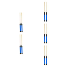 5Paires Balais Percussion Bois Bleu Professionnels Pour Batterie Jazz