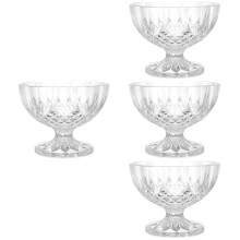 4Pcs Clear Footed Ice Cream Cups Multipurpose Acrylic Bowls