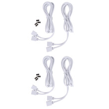 2St Rgb Verlengkabel Wit 4-Pin Connector Voor LED Strip Aansluiting