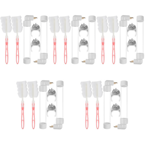 10Sets White Hanging Bird Water Feeder Safe Durable for Parakeets