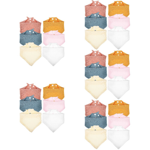 30Pcs Newborn Bibs Cotton Triangle Dribble Bibs for Babies Assorted