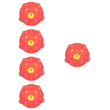 5Pièces Tambourine Bois Rouge Enfant Débutant Instrument Percussion