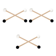 6Pcs Double-Ended Singing Bowl Mallets Wood Handle Felt Rubber Multi