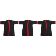 3Pcs Hair Dyeing Apron Salon Client Robe Adjustable Tie Black