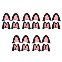 15Paires Oreilles De Chat Rose ABS Pour Casque Décor Pratique