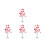 4Pcs Red Small Wire Trees Handmade Iron Plastic Model Train Scenery 5