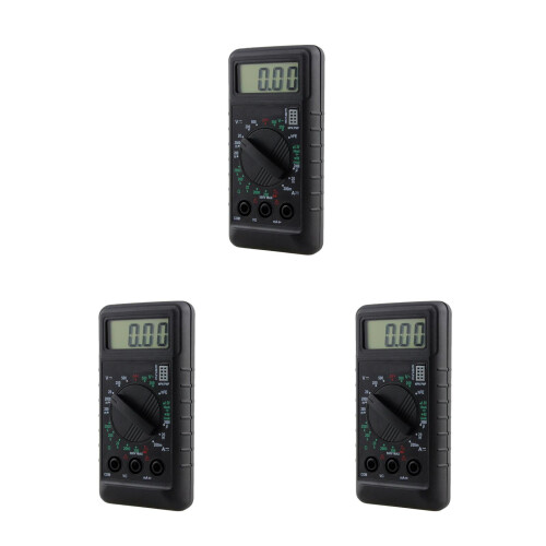 3Pièces Multimètre Digital Portable Noir Résistance Voltage