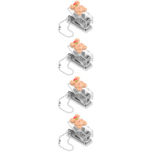 4Pièces Poinçon Papier Plastique Manuel 1 Trou Usage Bureautique