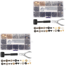2Ensembles Kit D'attaches Pressions Métal Couleurs Assorties Pour Cuir
