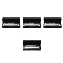 4Pièces Harmonica Métal Argenté 10 Trous Pour Débutants Cadeau Musical