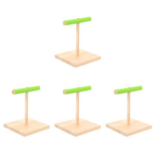 4Pièces Perchoirs En Bois Antidérapants Accessoire Interaction Oiseaux