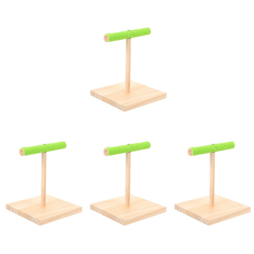 4Pièces Perchoirs En Bois Antidérapants Accessoire Interaction Oiseaux