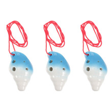3Pcs Durable Ceramic 6-Hole Ocarina Children Practice Musical Gift