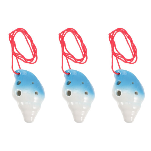 3Pcs Durable Ceramic 6-Hole Ocarina Children Practice Musical Gift